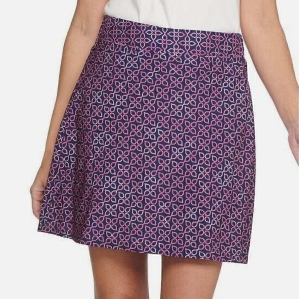 Croft & Barrow Classic Comfort Navy and Pink Skort, XXL